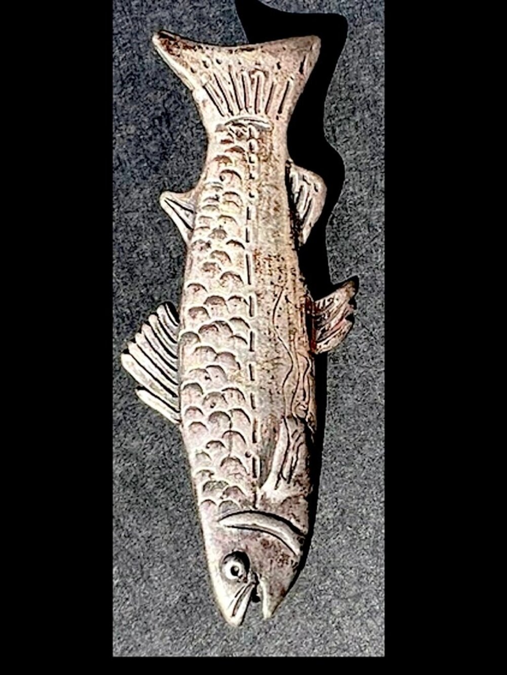 Vintage Sterling Silver FISH French Lyon Pin Brooch UNISEX - Picture 2 of 10